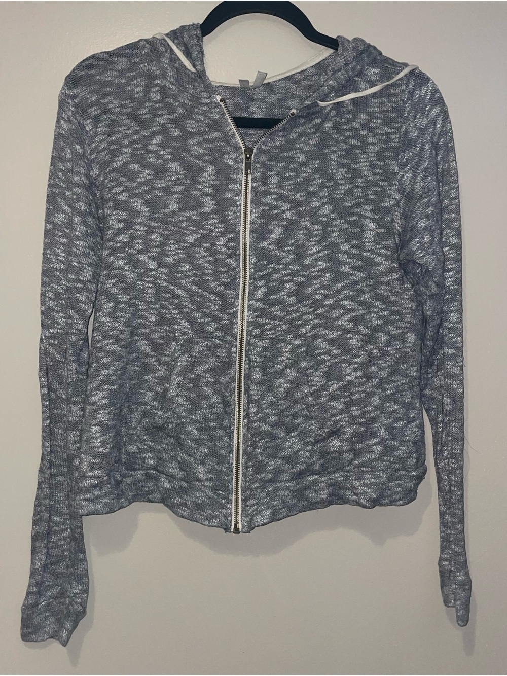 Mudd Heather Gray Marled Zip Hoodie